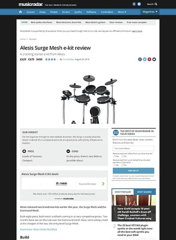 MusicRadar.com Alesis Surge Mesh e-kit MusicRadar.com Alesis Surge Mesh e-kit