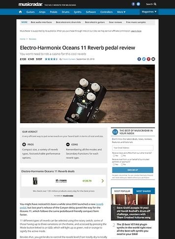MusicRadar.com Electro-Harmonix Oceans 11 Reverb MusicRadar.com Electro-Harmonix Oceans 11 Reverb