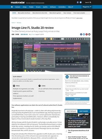 MusicRadar.com Image-Line FL Studio 20 MusicRadar.com Image-Line FL Studio 20