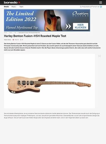 Bonedo.de Harley Benton Fusion-HSH Roasted Maple Bonedo.de Harley Benton Fusion-HSH Roasted Maple
