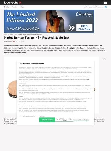 Bonedo.de Harley Benton Fusion-HSH Roasted Maple Bonedo.de Harley Benton Fusion-HSH Roasted Maple