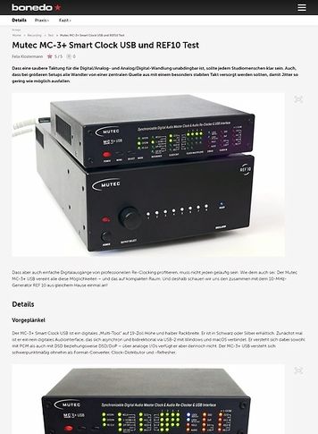 Bonedo.de Mutec MC-3+ Smart Clock USB und REF10 Bonedo.de Mutec MC-3+ Smart Clock USB und REF10