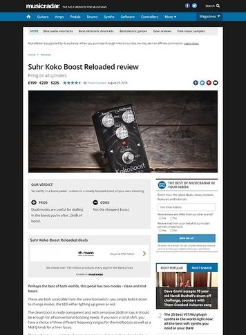 MusicRadar.com Suhr Koko Boost Reloaded MusicRadar.com Suhr Koko Boost Reloaded