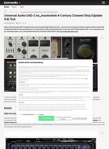 Bonedo.de Universal Audio UAD-2 bx_masterdesk & Century Channel Strip (Update 9.6) Bonedo.de Universal Audio UAD-2 bx_masterdesk & Century Channel Strip (Update 9.6)