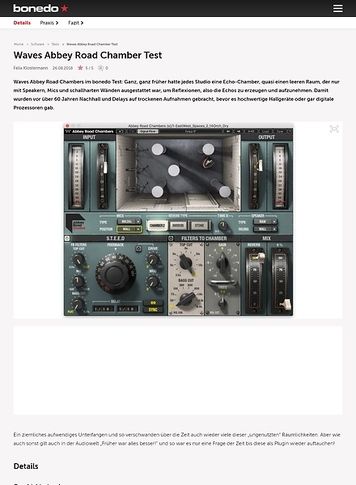 Bonedo.de Waves Abbey Road Chamber Bonedo.de Waves Abbey Road Chamber