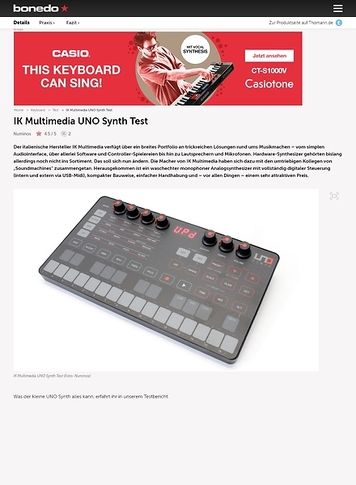 Bonedo.de IK Multimedia UNO Synth Bonedo.de IK Multimedia UNO Synth