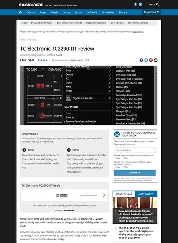 MusicRadar.com TC Electronic TC2290-DT MusicRadar.com TC Electronic TC2290-DT