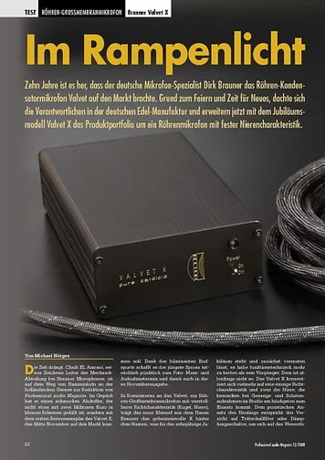 Professional Audio Im Rampenlicht: Brauner Valvet X Professional Audio Im Rampenlicht: Brauner Valvet X