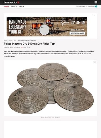 Bonedo.de Paiste Masters Dry & Extra Dry Rides Bonedo.de Paiste Masters Dry & Extra Dry Rides