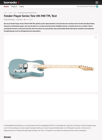 Bonedo.de Fender Player Series Tele HH MN TPL Bonedo.de Fender Player Series Tele HH MN TPL