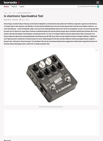 Bonedo.de tc electronic Spectradrive Bonedo.de tc electronic Spectradrive