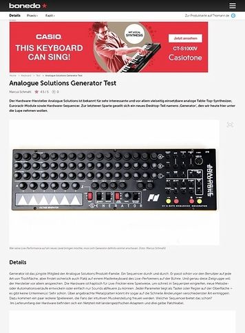 Bonedo.de Analogue Solutions Generator Bonedo.de Analogue Solutions Generator