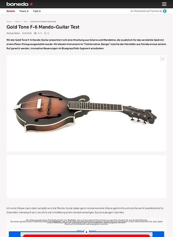 Bonedo.de Gold Tone F-6 Mando-Guitar Bonedo.de Gold Tone F-6 Mando-Guitar