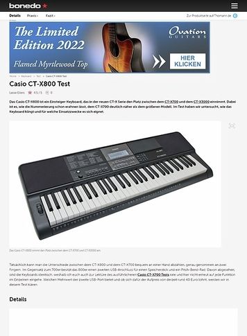 Bonedo.de Casio CT-X800 Bonedo.de Casio CT-X800