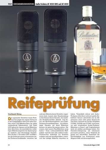 Professional Audio Reifeprüfung Audio-Technica AT 4050 CM5 und AT 4050 Professional Audio Reifeprüfung Audio-Technica AT 4050 CM5 und AT 4050
