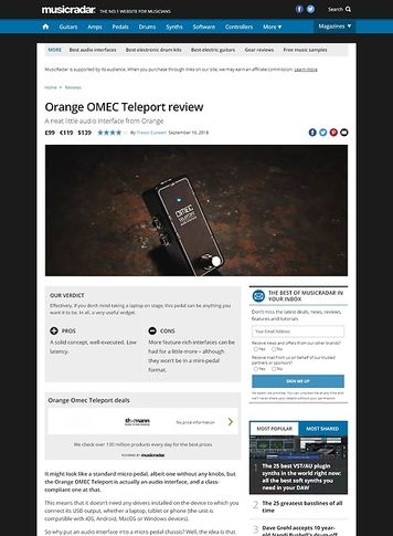 MusicRadar.com Orange OMEC Teleport MusicRadar.com Orange OMEC Teleport