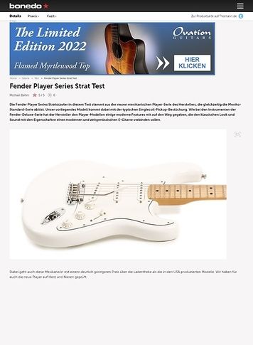 Bonedo.de Fender Player Series Strat Bonedo.de Fender Player Series Strat
