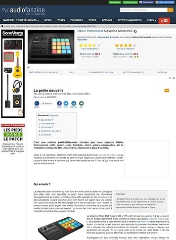 Audiofanzine.com Native Instruments Maschine Mikro mk3 Audiofanzine.com Native Instruments Maschine Mikro mk3