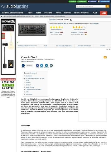 Audiofanzine.com Softube Console 1 mkII Audiofanzine.com Softube Console 1 mkII