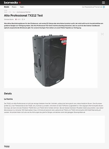 Bonedo.de Alto Professional TX212 Bonedo.de Alto Professional TX212