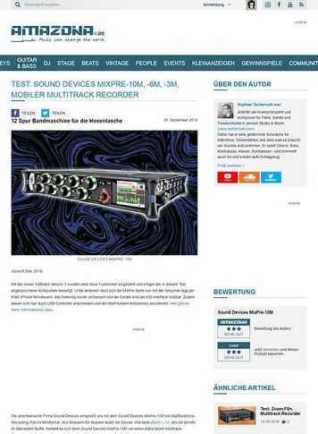 Amazona.de Sound Devices MixPre-10M, -6M, -3M Amazona.de Sound Devices MixPre-10M, -6M, -3M