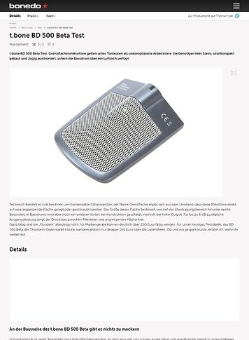 Bonedo.de t.bone BD 500 Beta Bonedo.de t.bone BD 500 Beta
