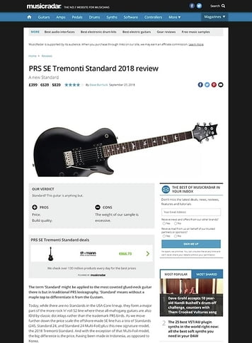 MusicRadar.com PRS SE Tremonti Standard 2018 MusicRadar.com PRS SE Tremonti Standard 2018