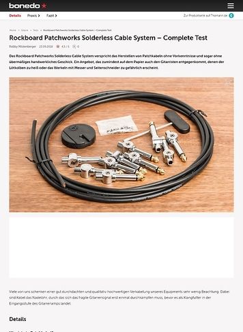 Bonedo.de Rockboard Patchworks Solderless Cable System Bonedo.de Rockboard Patchworks Solderless Cable System