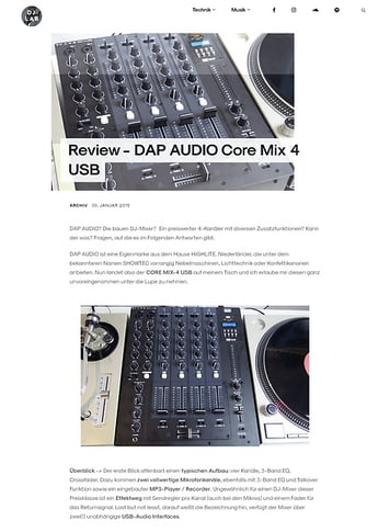 DJLAB DAP AUDIO Core Mix 4 USB DJLAB DAP AUDIO Core Mix 4 USB
