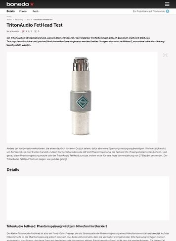 Bonedo.de TritonAudio FetHead Bonedo.de TritonAudio FetHead