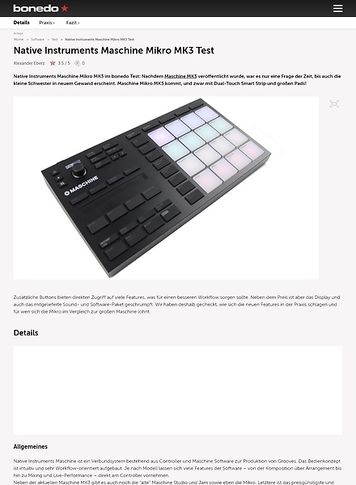 Bonedo.de Native Instruments Maschine Mikro MK3 Bonedo.de Native Instruments Maschine Mikro MK3