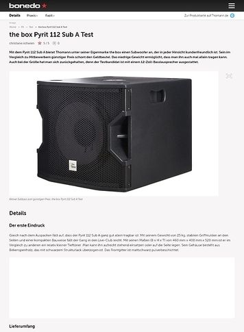 Bonedo.de the box Pyrit 112 Sub A Bonedo.de the box Pyrit 112 Sub A