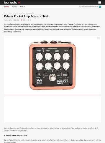 Bonedo.de Palmer Pocket Amp Acoustic Bonedo.de Palmer Pocket Amp Acoustic