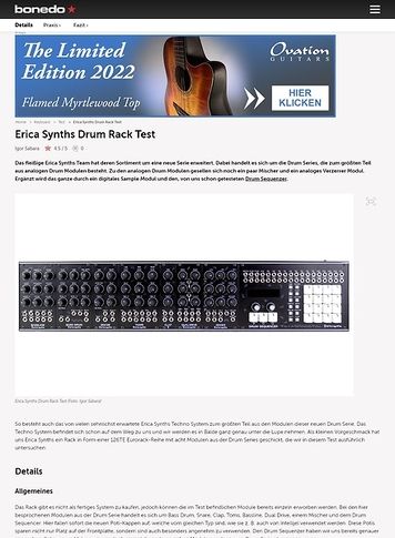 Bonedo.de Erica Synths Drum Rack Bonedo.de Erica Synths Drum Rack