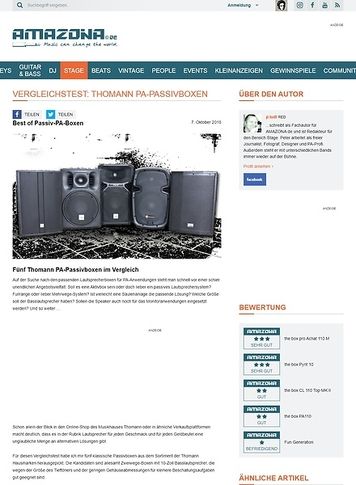 Amazona.de Vergleichstest: Thomann PA-Passivboxen Amazona.de Vergleichstest: Thomann PA-Passivboxen