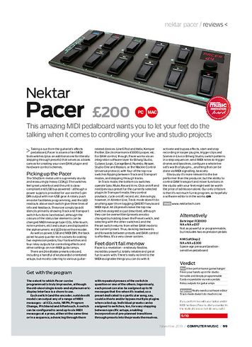Computer Music Nektar Pacer Computer Music Nektar Pacer