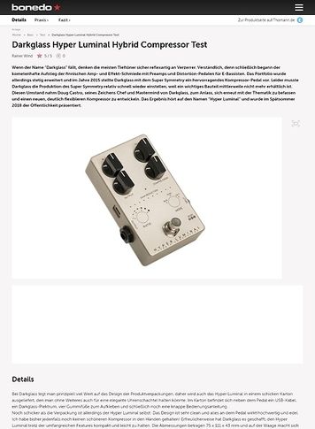 Bonedo.de Darkglass Hyper Luminal Hybrid Compressor Bonedo.de Darkglass Hyper Luminal Hybrid Compressor