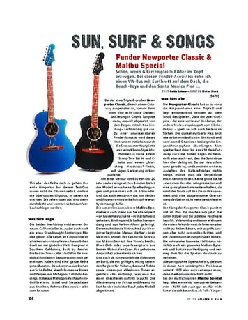 Gitarre & Bass Fender Newporter Classic & Malibu Special Gitarre & Bass Fender Newporter Classic & Malibu Special