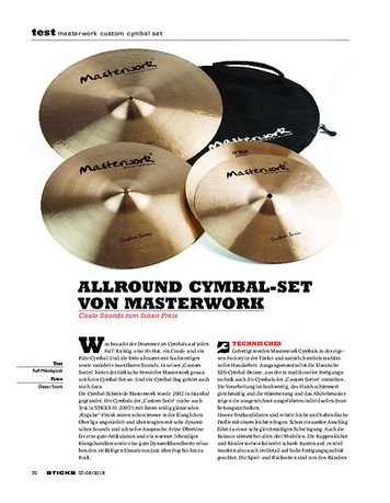 Sticks Masterwork Custom Cymbal Set Sticks Masterwork Custom Cymbal Set