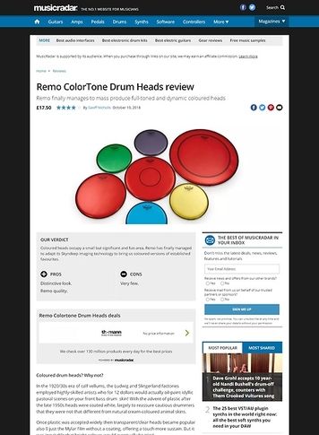 MusicRadar.com Remo ColorTone Drum Heads MusicRadar.com Remo ColorTone Drum Heads