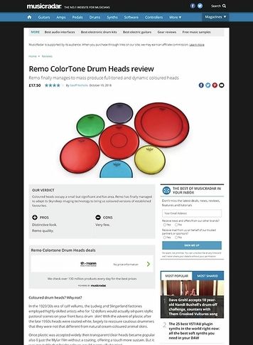 MusicRadar.com Remo ColorTone Drum Heads MusicRadar.com Remo ColorTone Drum Heads