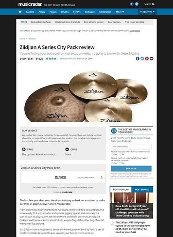 MusicRadar.com Zildjian A Series City Pack MusicRadar.com Zildjian A Series City Pack