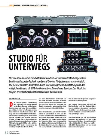 Professional Audio Sound Devices MixPre-3 Professional Audio Sound Devices MixPre-3