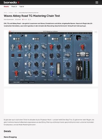 Bonedo.de Waves Abbey Road TG Mastering Chain Bonedo.de Waves Abbey Road TG Mastering Chain