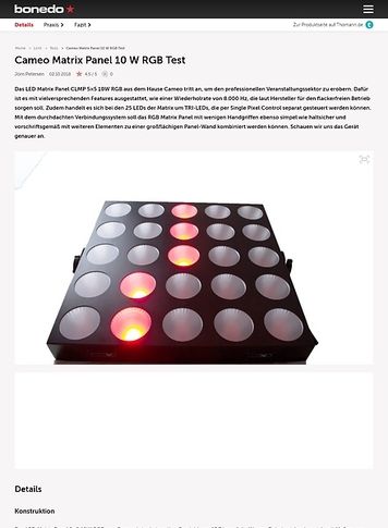 Bonedo.de Cameo Matrix Panel 10 W RGB Bonedo.de Cameo Matrix Panel 10 W RGB