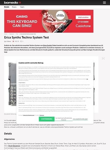Bonedo.de Erica Synths Techno System Bonedo.de Erica Synths Techno System