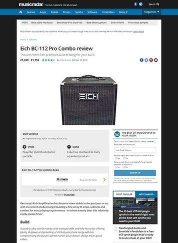 MusicRadar.com Eich BC-112 Pro Combo MusicRadar.com Eich BC-112 Pro Combo