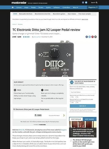 MusicRadar.com TC Electronic Ditto Jam X2 Looper Pedal MusicRadar.com TC Electronic Ditto Jam X2 Looper Pedal