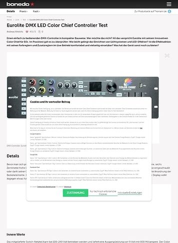 Bonedo.de Eurolite DMX LED Color Chief Controller Bonedo.de Eurolite DMX LED Color Chief Controller