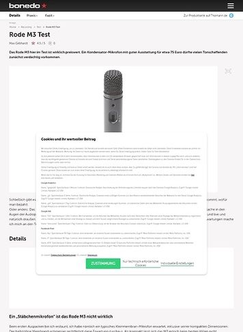 Bonedo.de Rode M3 Bonedo.de Rode M3